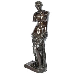 Antique Bronze Statue of Venus de Milo Musee du Louvre, 19th Century