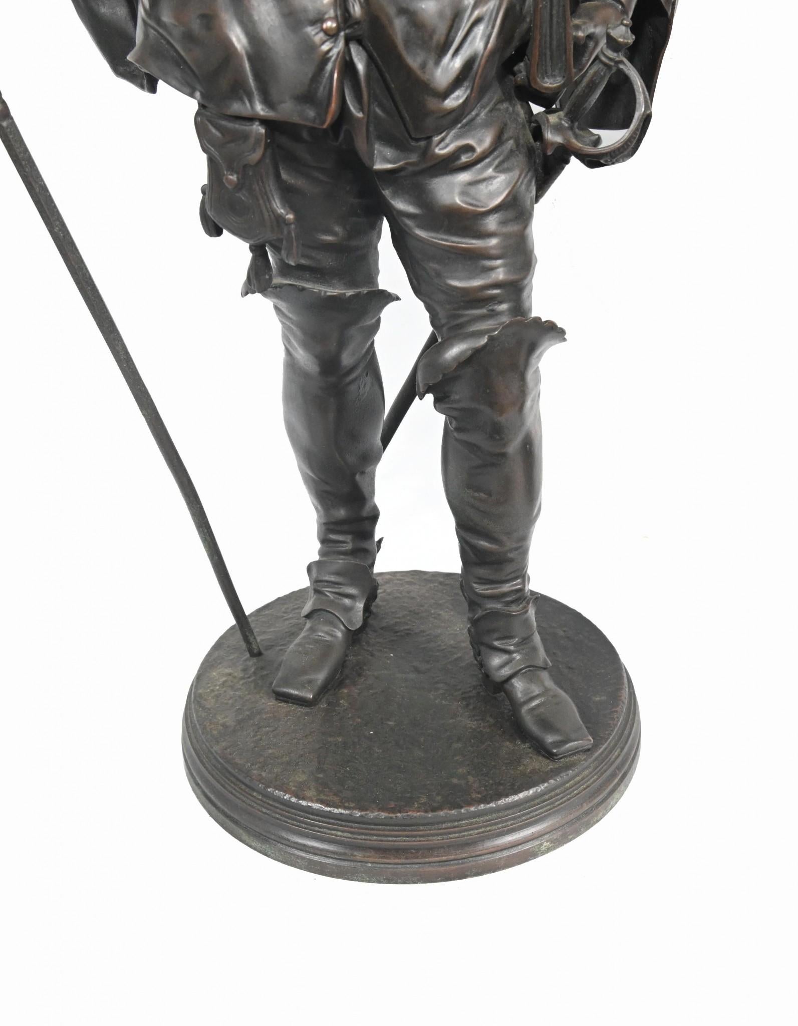 Antique Bronze Statues Rubens and Van Dyck by Jean Jules Salmson For Sale 7