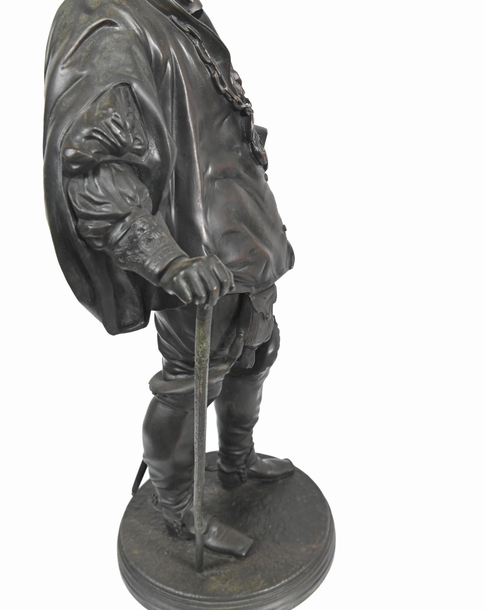 Early 20th Century Antique Bronze Statues Rubens and Van Dyck by Jean Jules Salmson For Sale