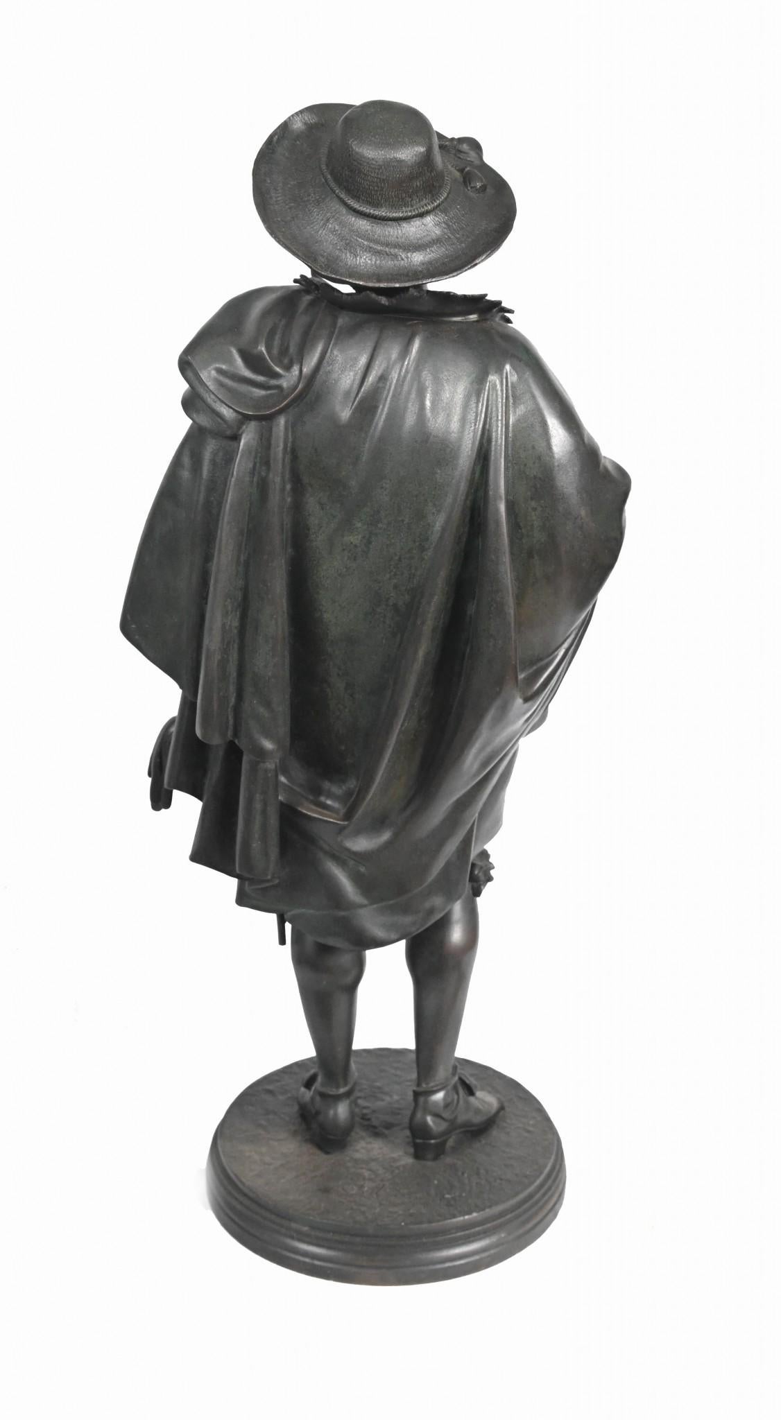 Antique Bronze Statues Rubens and Van Dyck by Jean Jules Salmson For Sale 4