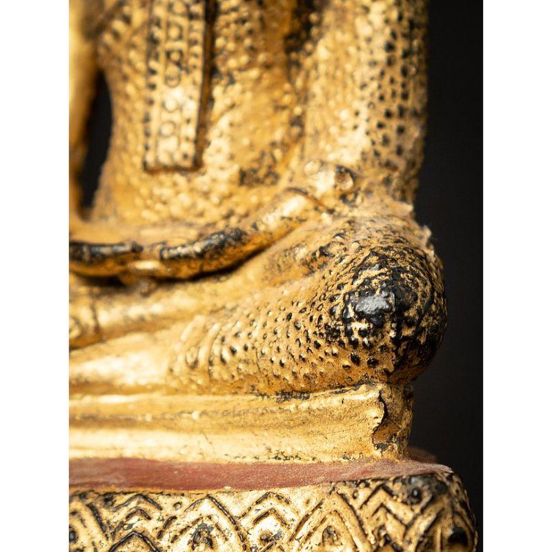 Antique Bronze Thai Buddha on Naga Snake from Thailand 11