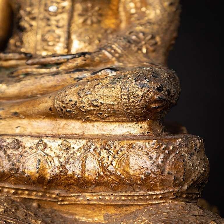 Antique Bronze Thai Buddha on Naga Snake from Thailand 15