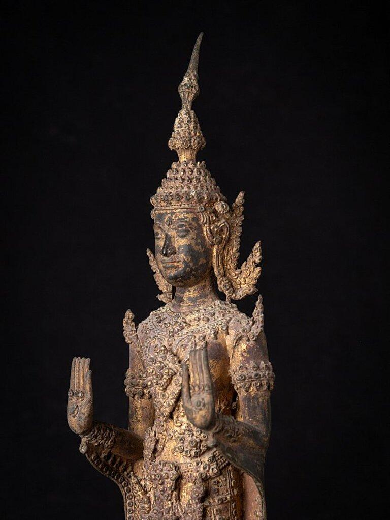 Antique Bronze Thai Buddha Statue from Thailand For Sale 7