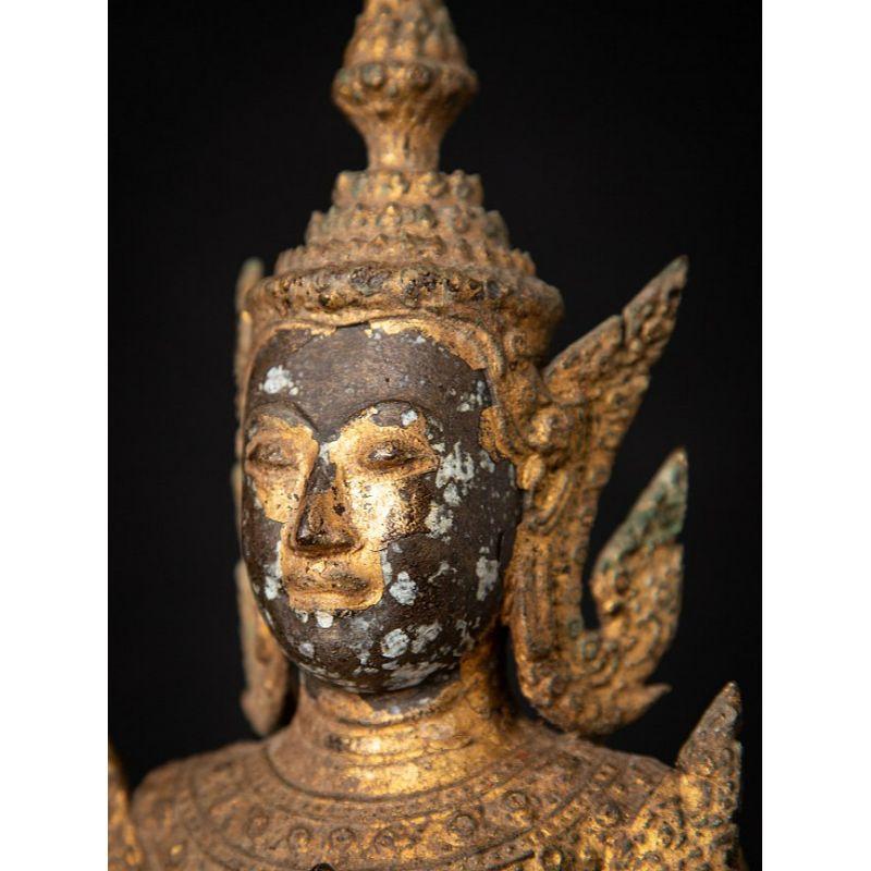 Antique bronze Thai Buddha statue from Thailand For Sale 10