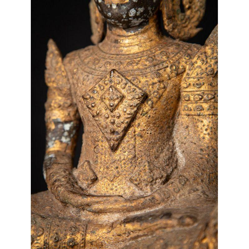 Antique bronze Thai Buddha statue from Thailand For Sale 11