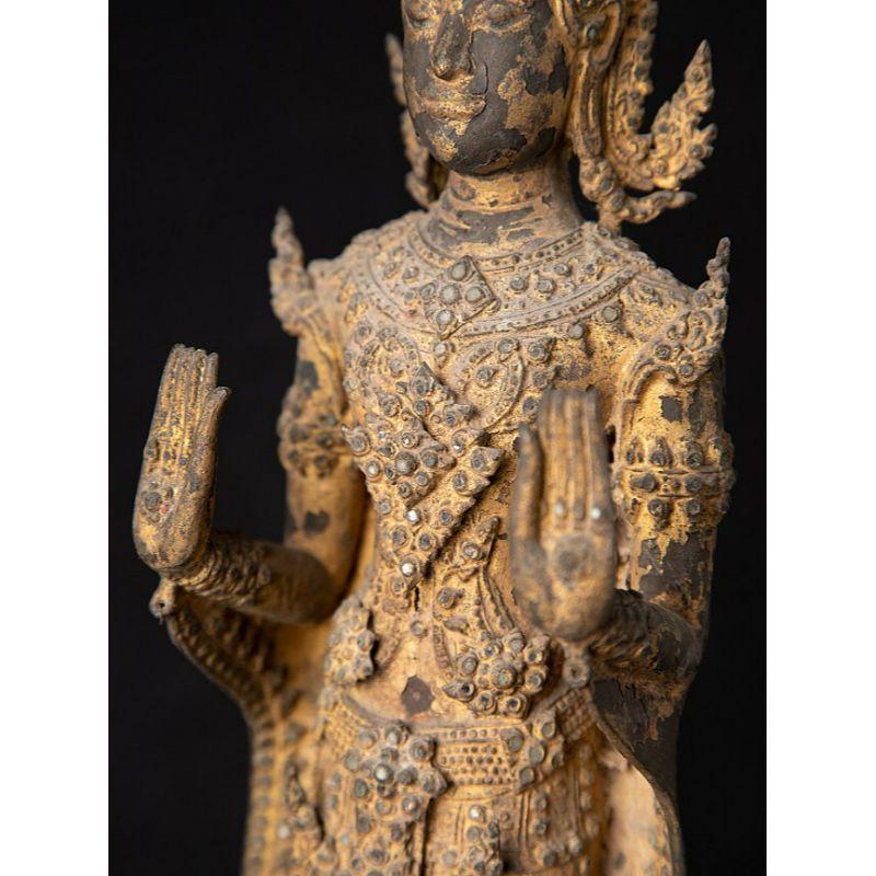 Antique Bronze Thai Buddha Statue from Thailand 12