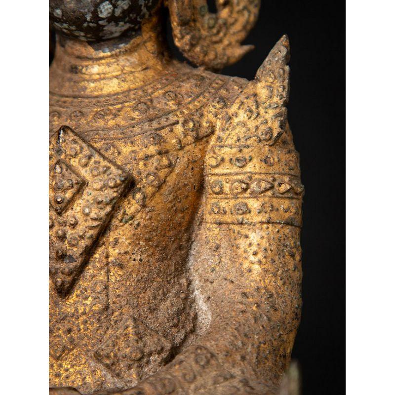 Antique bronze Thai Buddha statue from Thailand For Sale 12
