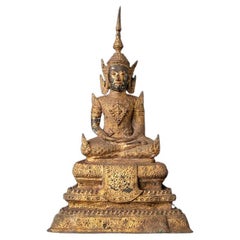 statue de Bouddha thaïlandais en bronze ancien provenant de Thaïlande