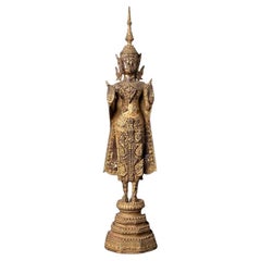 statue de Bouddha thaïlandais en bronze ancien provenant de Thaïlande