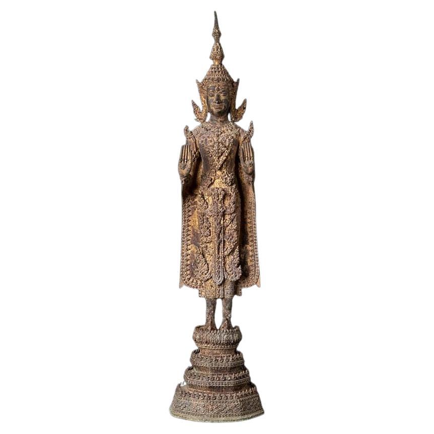 Antique Bronze Thai Buddha Statue from Thailand For Sale