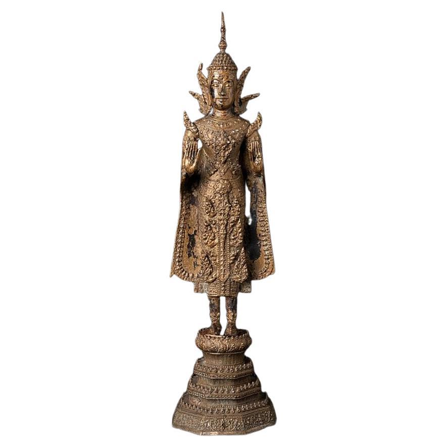 Antique Bronze Thai Buddha Statue from Thailand For Sale