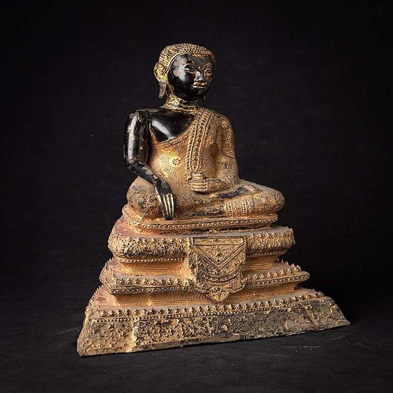 Antique Bronze Thai Monk Statue from Thailand For Sale 6