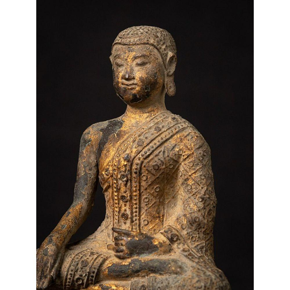 Antique Bronze Thai Monk Statue from Thailand For Sale 7