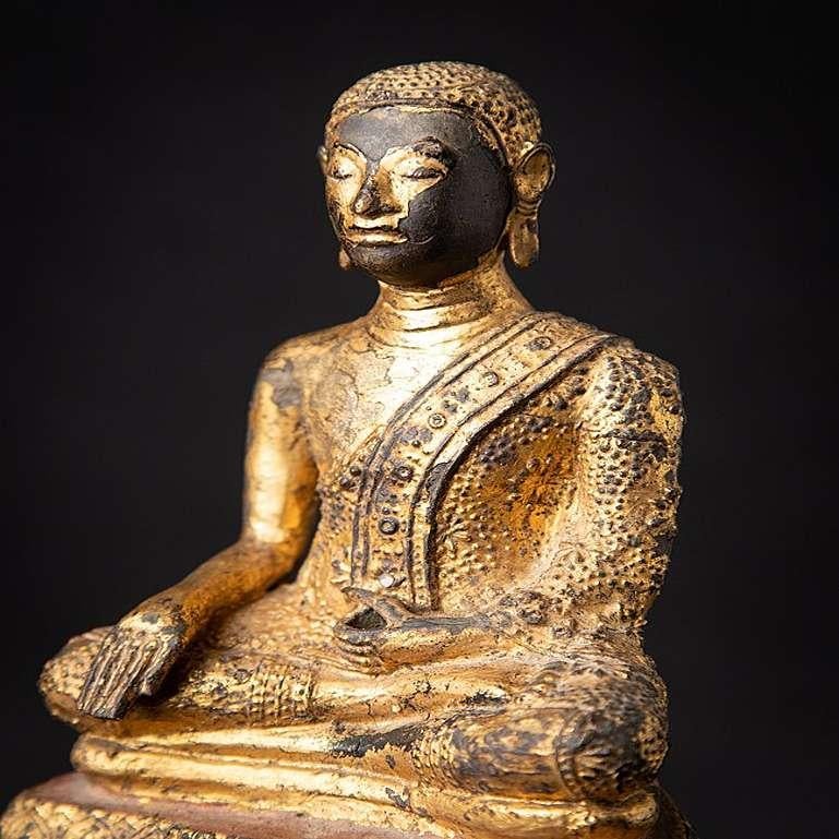 Antique Bronze Thai Monk Statue from Thailand For Sale 5