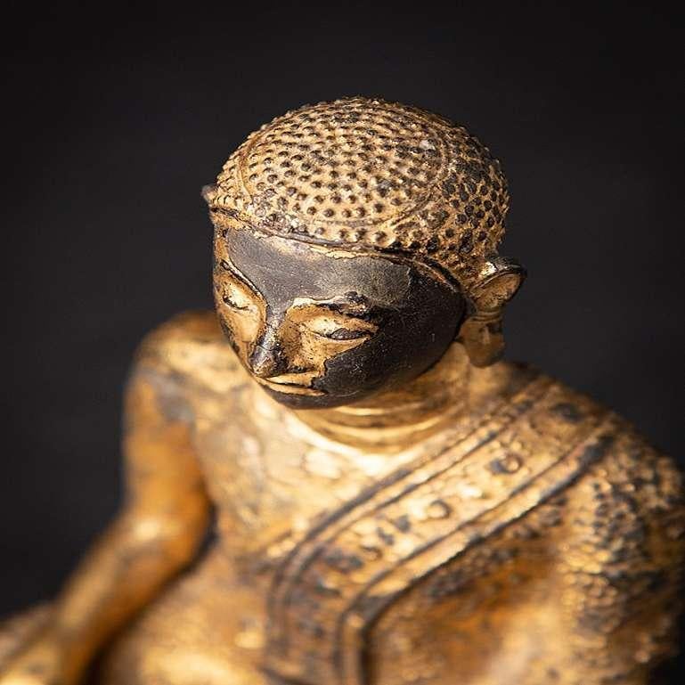 Antique Bronze Thai Monk Statue from Thailand For Sale 8