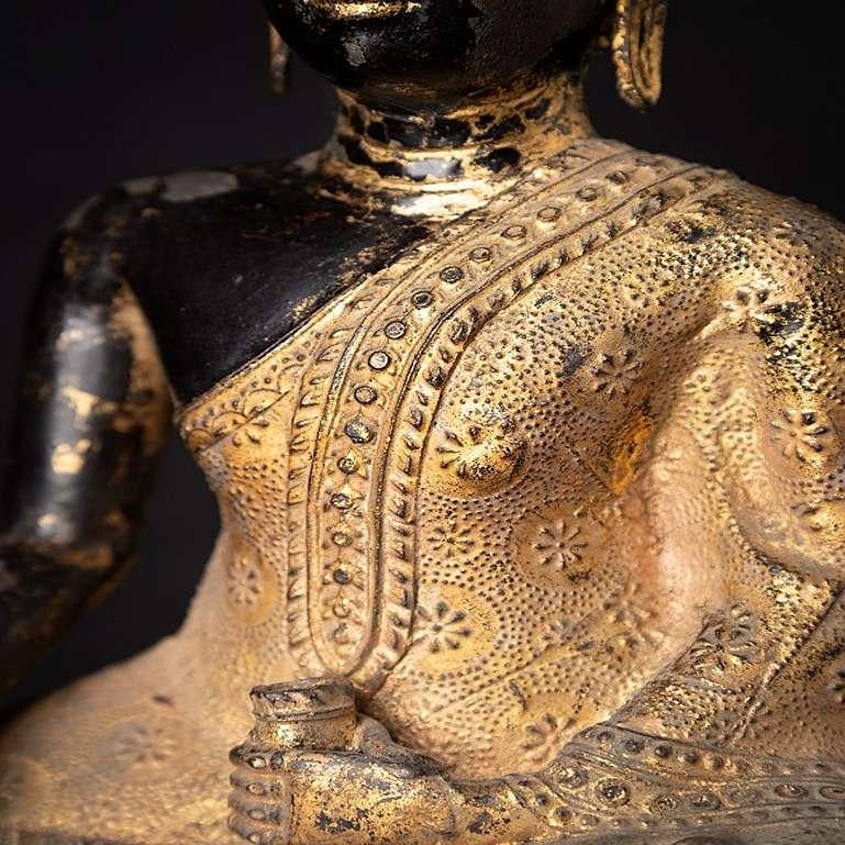 Antique Bronze Thai Monk Statue from Thailand For Sale 12