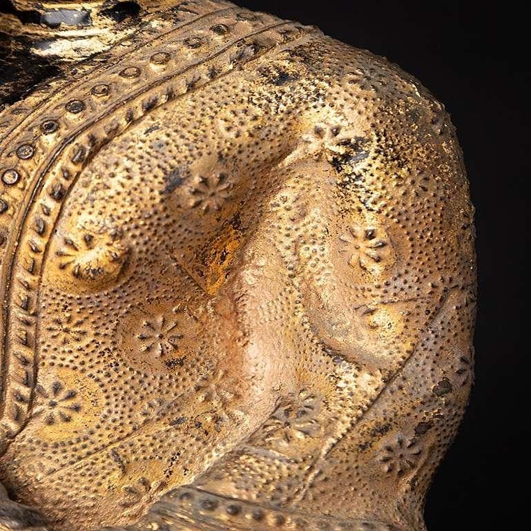 Antique Bronze Thai Monk Statue from Thailand For Sale 13
