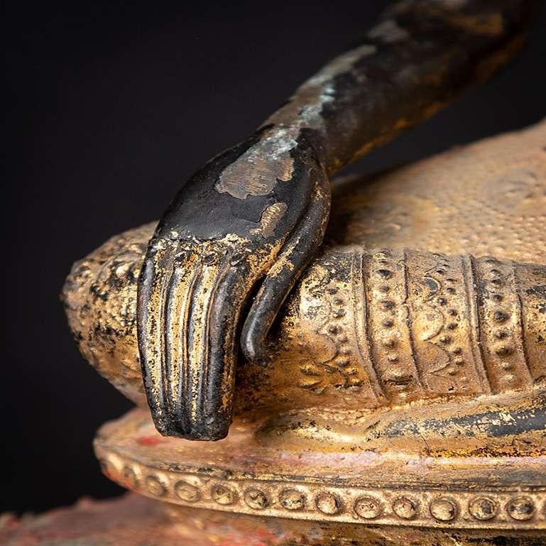 Antique Bronze Thai Monk Statue from Thailand For Sale 15