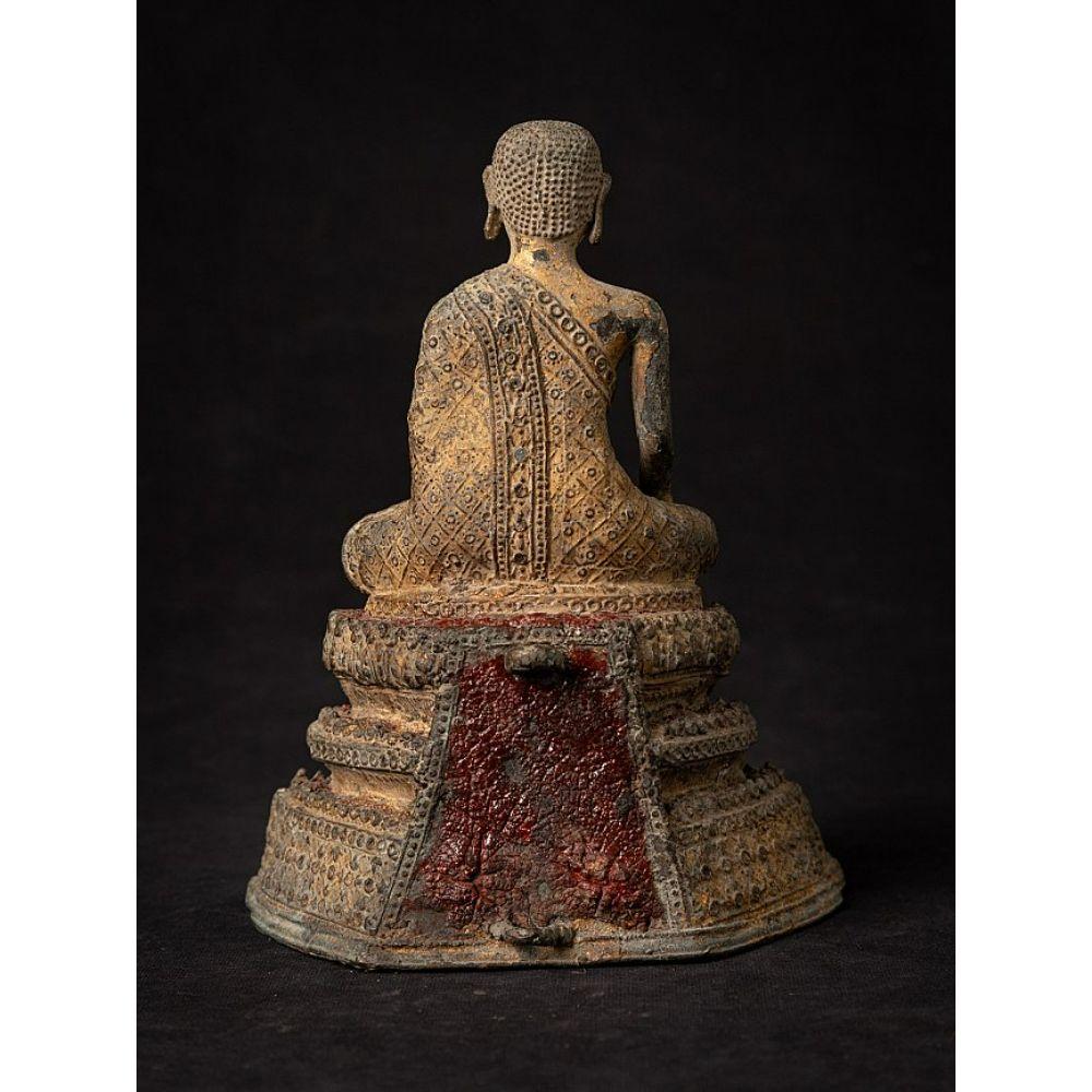 19th Century Antique Bronze Thai Monk Statue from Thailand For Sale