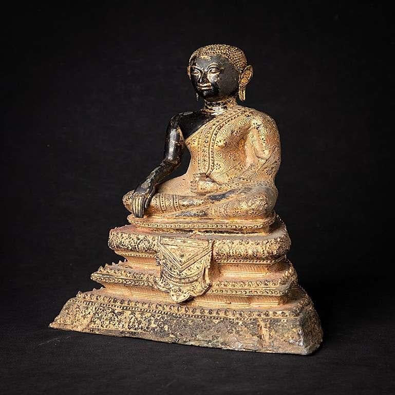 19th Century Antique Bronze Thai Monk Statue from Thailand For Sale