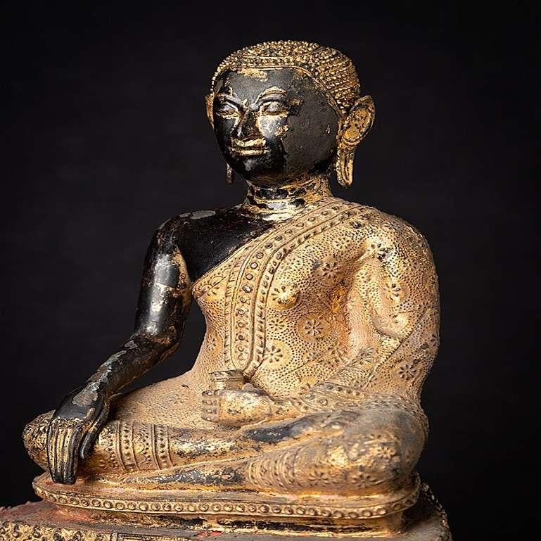Antique Bronze Thai Monk Statue from Thailand For Sale 1
