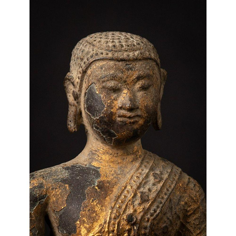 Antique Bronze Thai Monk Statue from Thailand For Sale 4