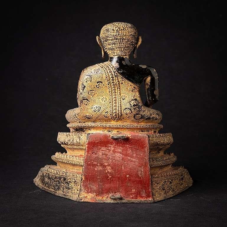 XIXe siècle Statue de moine thaïlandaise ancienne en bronze en vente