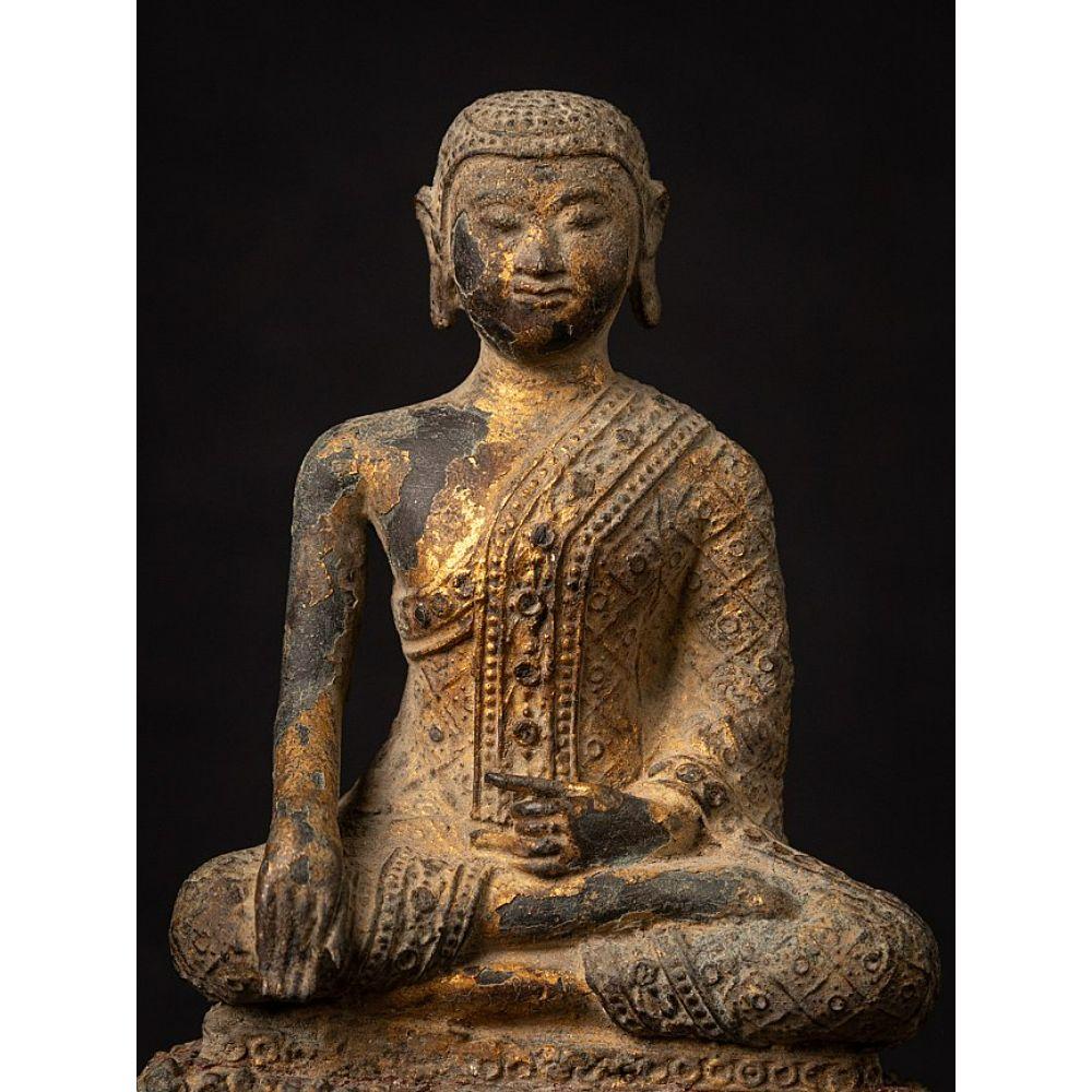 Antique Bronze Thai Monk Statue from Thailand For Sale 5
