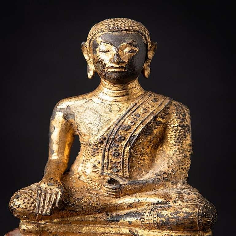 Antique Bronze Thai Monk Statue from Thailand For Sale 3