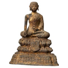 statue de moine thaïlandaise en bronze ancien de Thaïlande