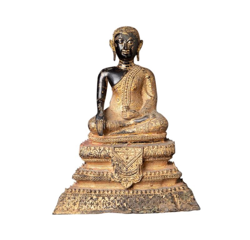 Antique Bronze Thai Monk Statue from Thailand For Sale
