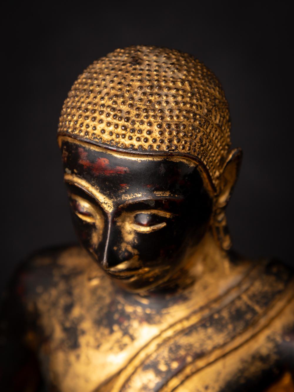 Antike thailändische Monk-Statue aus Bronze – Originalbuddhas im Angebot 7