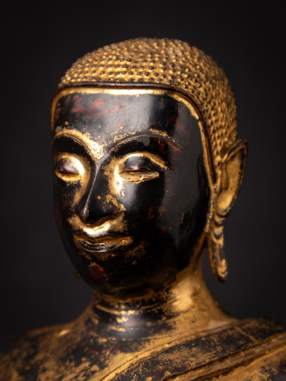 Antike thailändische Monk-Statue aus Bronze – Originalbuddhas im Angebot 8