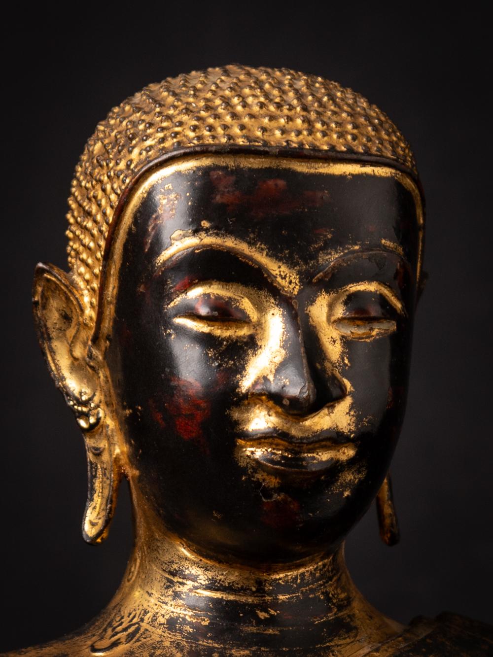 Antike thailändische Monk-Statue aus Bronze – Originalbuddhas im Angebot 1