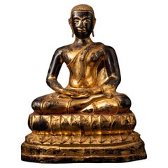 statue de moine thaïlandais en bronze ancien - Bouddhas d'origine