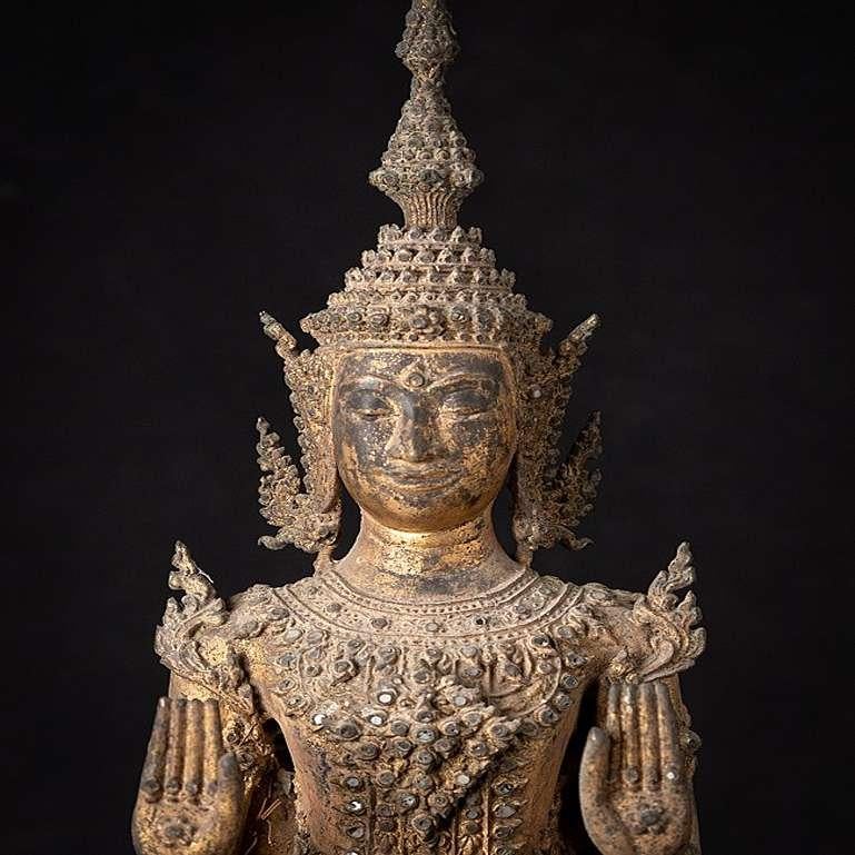 Antique Bronze Thai Rattanakosin Buddha from Thailand For Sale 6