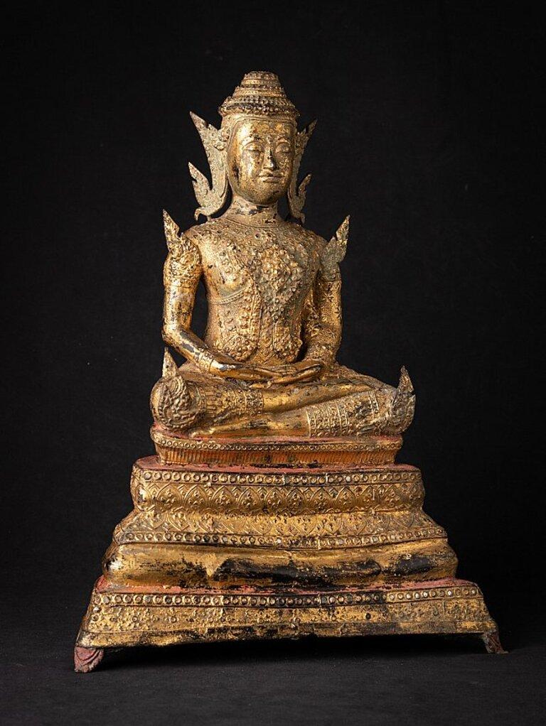 Antique Bronze Thai Rattanakosin Buddha from Thailand For Sale 6