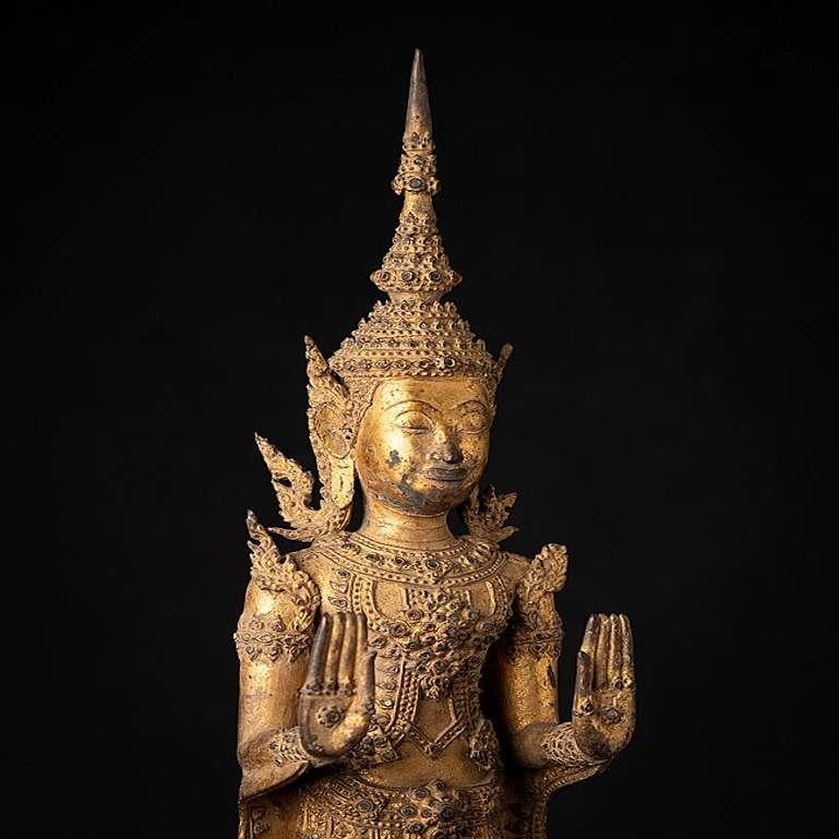 Antique Bronze Thai Rattanakosin Buddha from Thailand For Sale 8