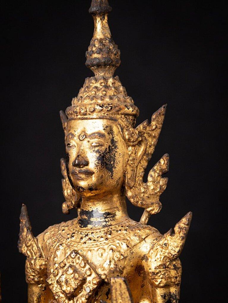 Antique bronze Thai Rattanakosin Buddha from Thailand For Sale 7