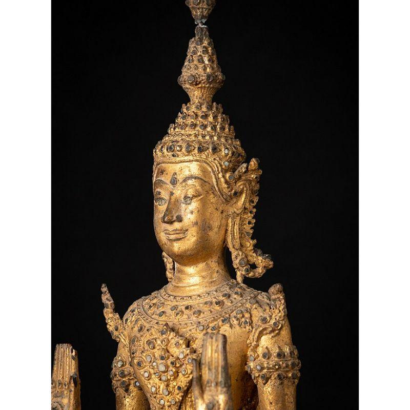 Antique Bronze Thai Rattanakosin Buddha from Thailand For Sale 8