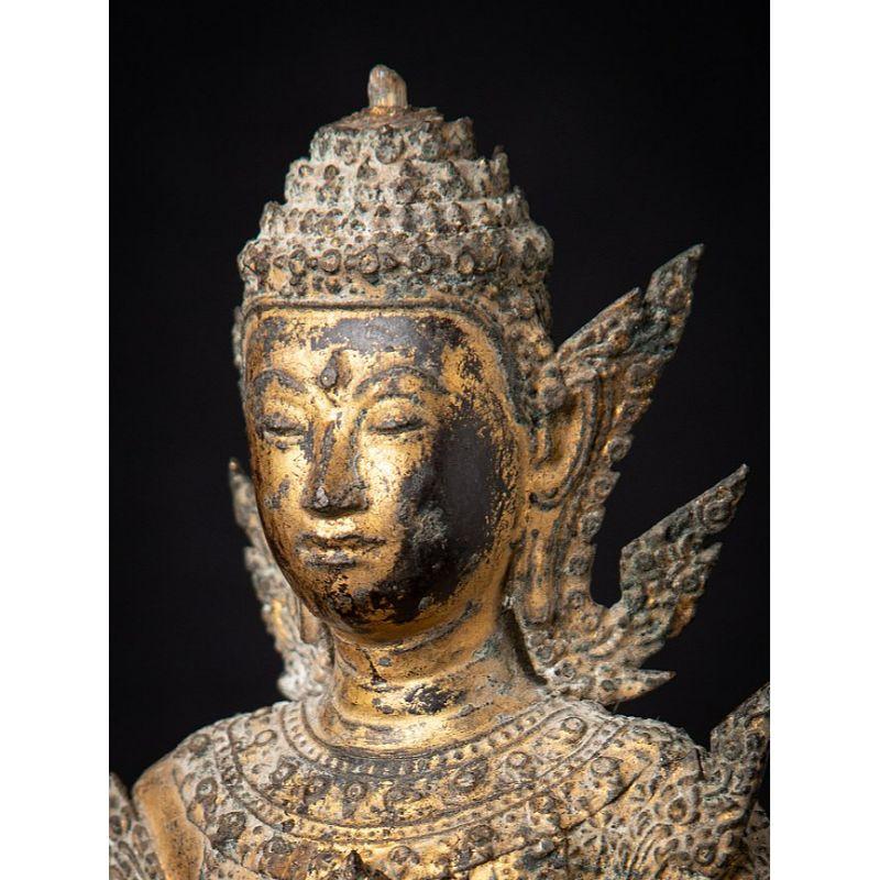 Antique Bronze Thai Rattanakosin Buddha from Thailand For Sale 8