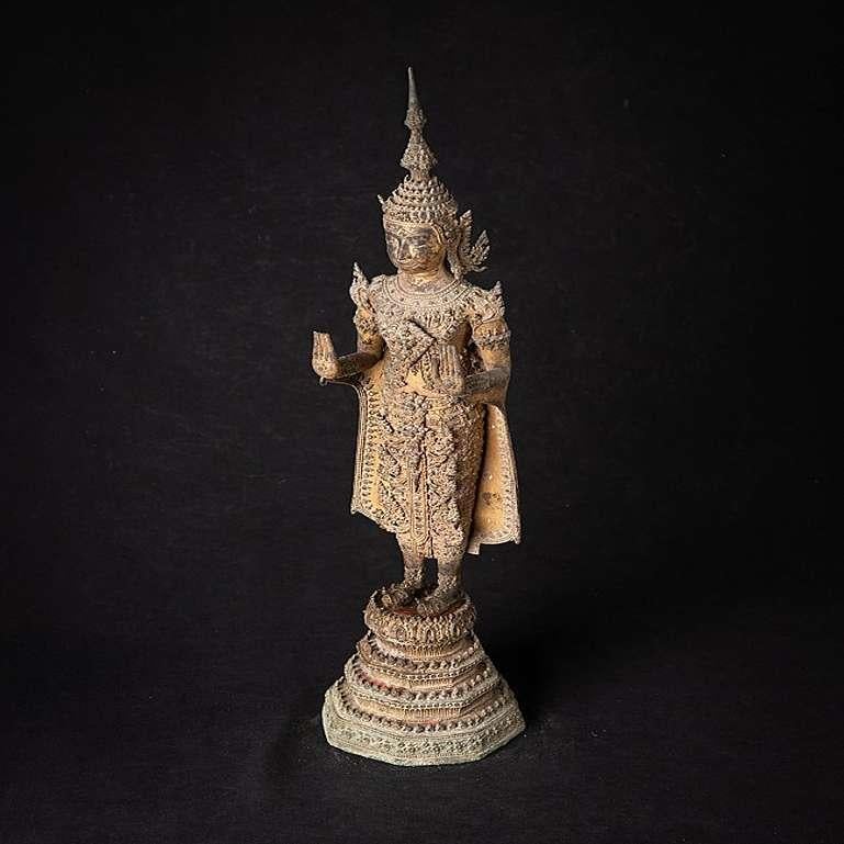 Antique Bronze Thai Rattanakosin Buddha from Thailand For Sale 9