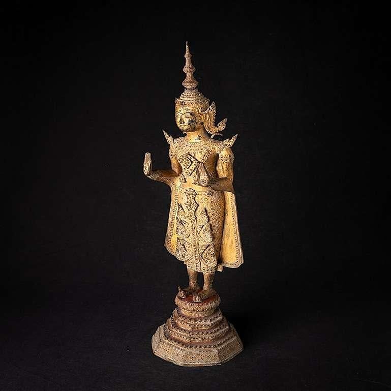 Antique Bronze Thai Rattanakosin Buddha from Thailand For Sale 9