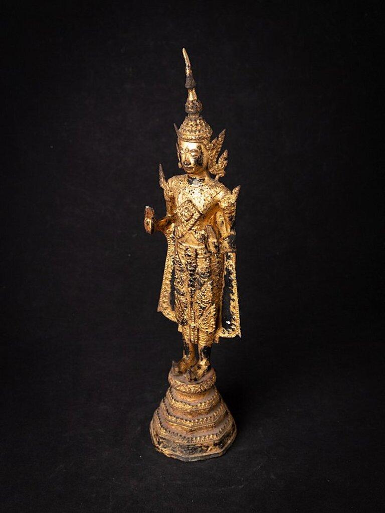 Antique bronze Thai Rattanakosin Buddha from Thailand For Sale 8