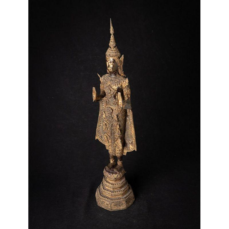 Antique Bronze Thai Rattanakosin Buddha from Thailand For Sale 9