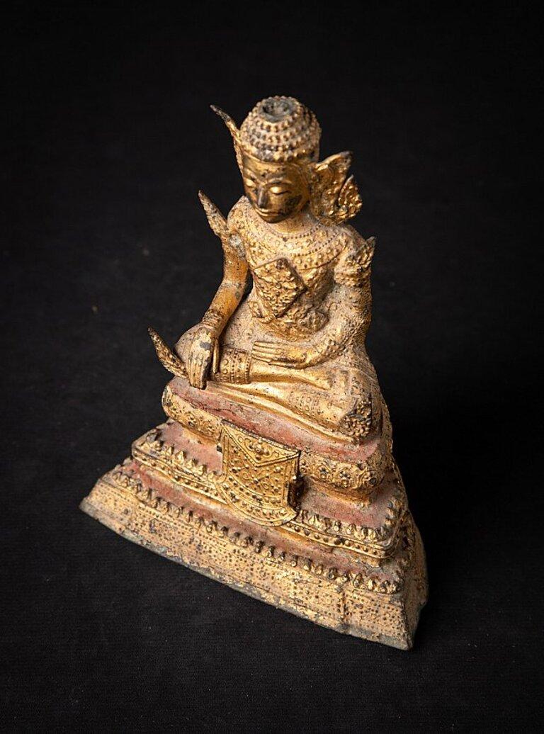 Antique Bronze Thai Rattanakosin Buddha from Thailand For Sale 9