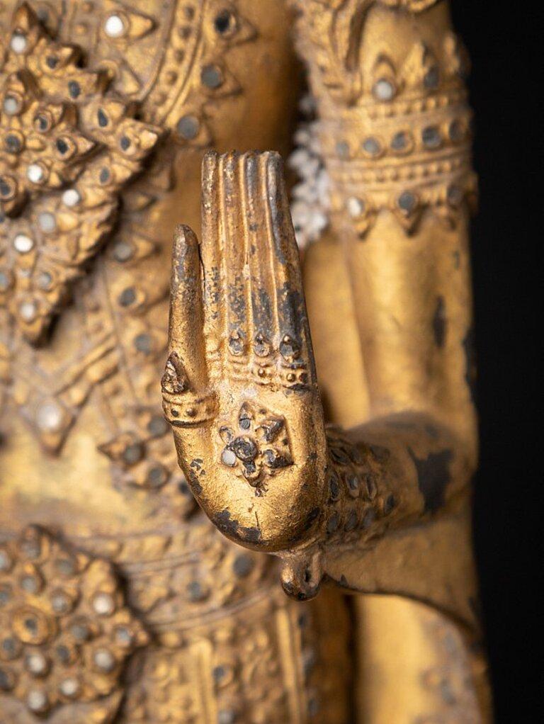 Antique bronze Thai Rattanakosin Buddha from Thailand For Sale 9