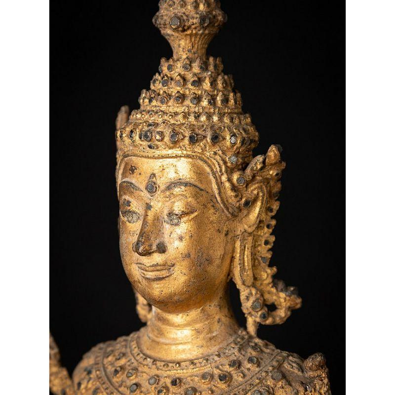 Antique Bronze Thai Rattanakosin Buddha from Thailand For Sale 11