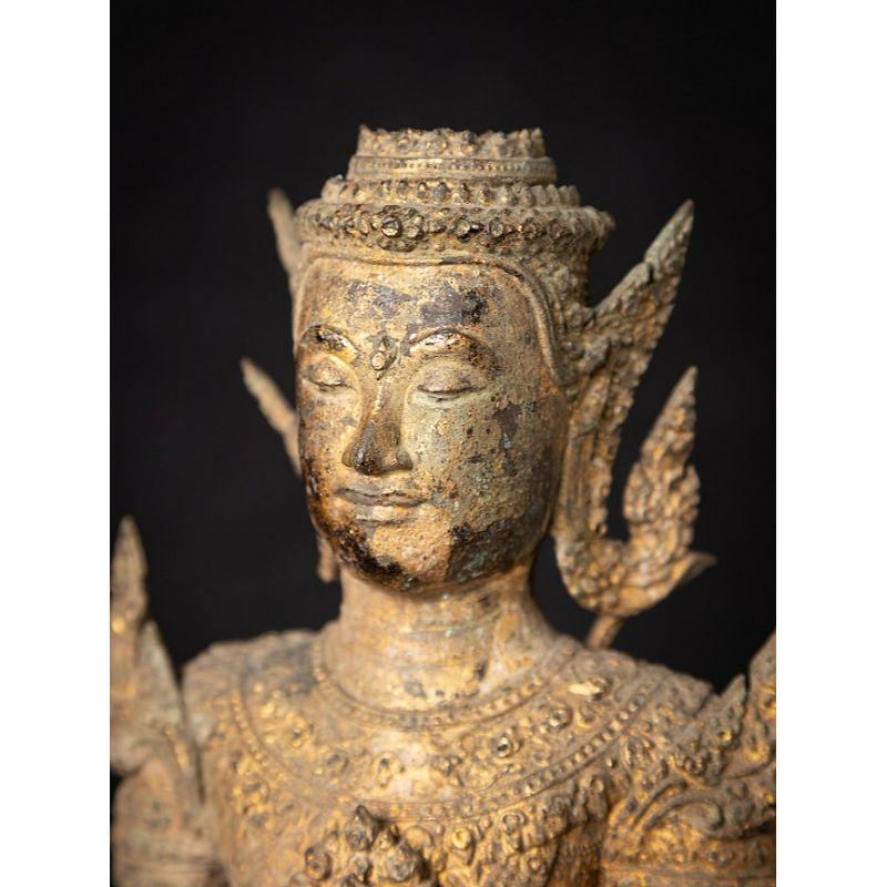 Antique Bronze Thai Rattanakosin Buddha from Thailand For Sale 11