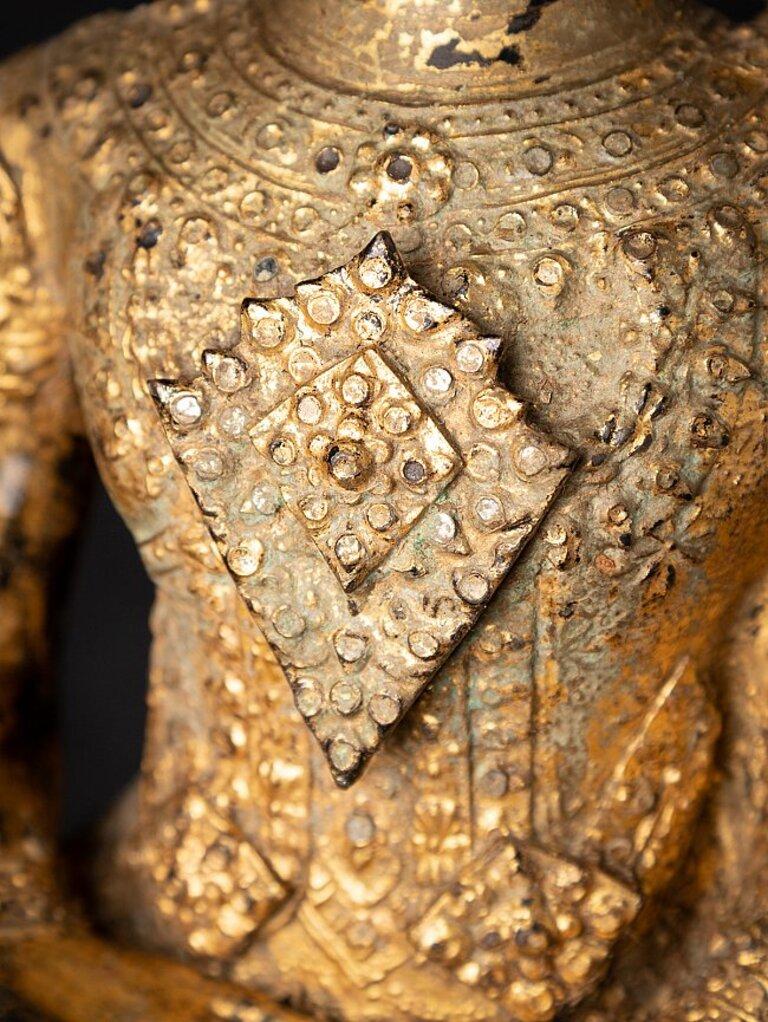 Antique Bronze Thai Rattanakosin Buddha from Thailand For Sale 12